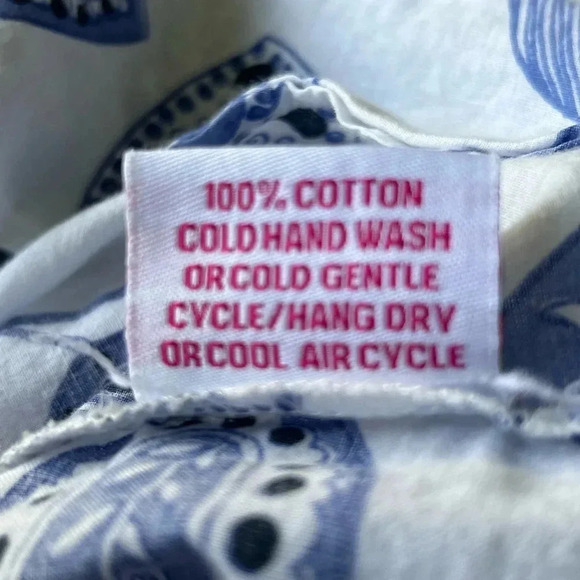 Gretchen Scott blue and white button shirt tunic cotton 3/4 sleeve Size XS - Picture 7 of 9